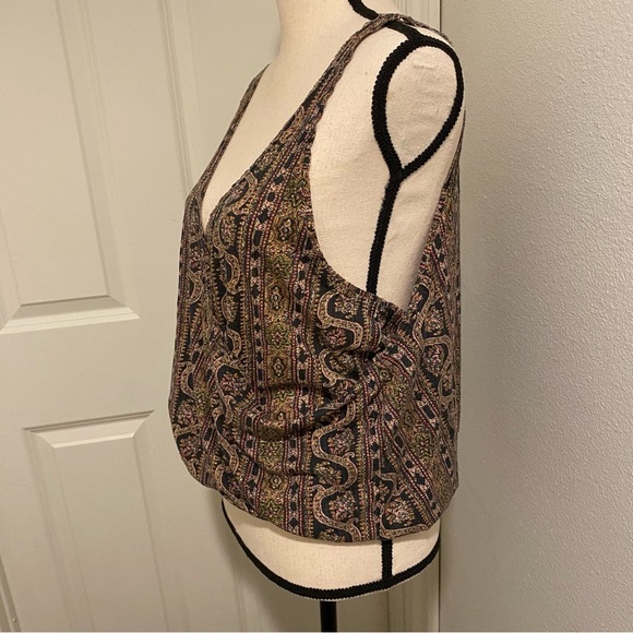 We the Free Women's Your Twisted Crop Tank Multicolor Brown Black Top New medium - Picture 7 of 14